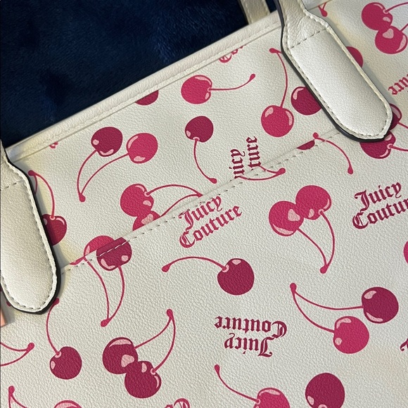 Juicy Couture Cherry Pattern Tote in Cream and Red - Picture 4 of 6